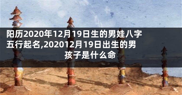 阳历2020年12月19日生的男娃八字五行起名,202012月19日出生的男孩子是什么命