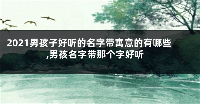 2021男孩子好听的名字带寓意的有哪些,男孩名字带那个字好听
