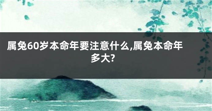 属兔60岁本命年要注意什么,属兔本命年多大?