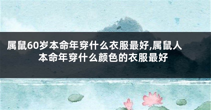 属鼠60岁本命年穿什么衣服最好,属鼠人本命年穿什么颜色的衣服最好