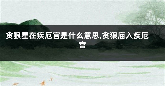 贪狼星在疾厄宫是什么意思,贪狼庙入疾厄宫