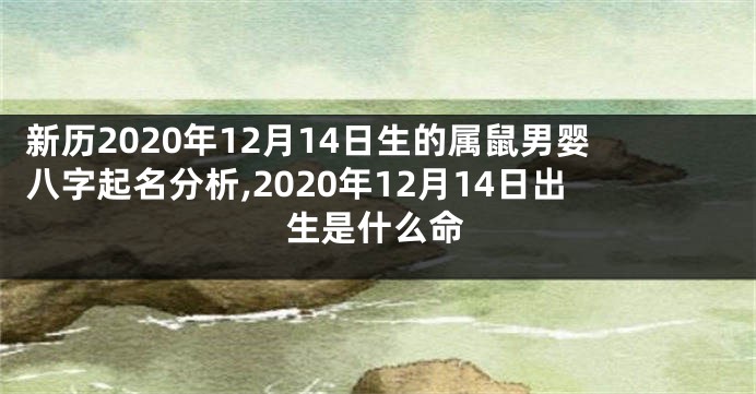 新历2020年12月14日生的属鼠男婴八字起名分析,2020年12月14日出生是什么命