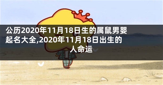 公历2020年11月18日生的属鼠男婴起名大全,2020年11月18日出生的人命运