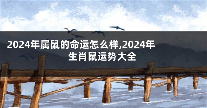 2024年属鼠的命运怎么样,2024年生肖鼠运势大全