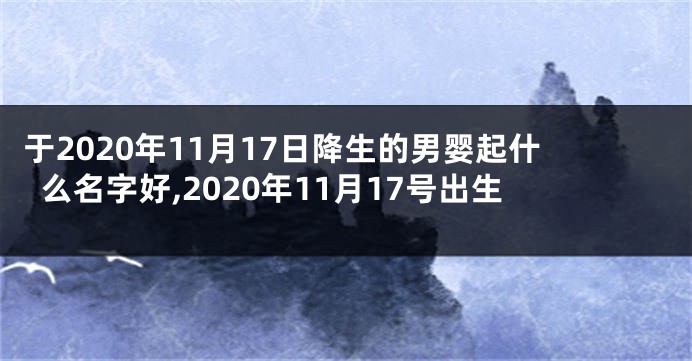 于2020年11月17日降生的男婴起什么名字好,2020年11月17号出生