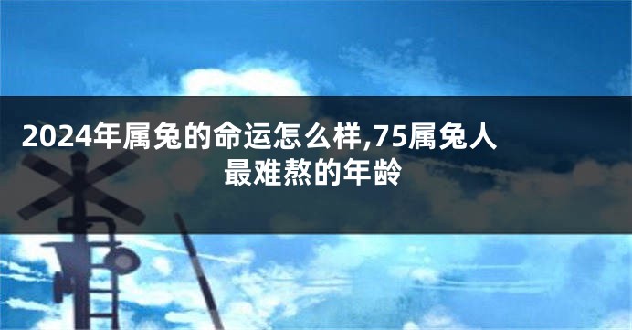 2024年属兔的命运怎么样,75属兔人最难熬的年龄