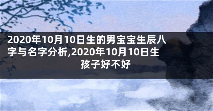 2020年10月10日生的男宝宝生辰八字与名字分析,2020年10月10日生孩子好不好
