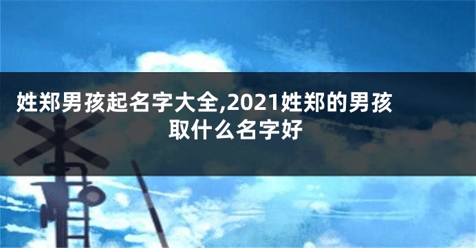 姓郑男孩起名字大全,2021姓郑的男孩取什么名字好