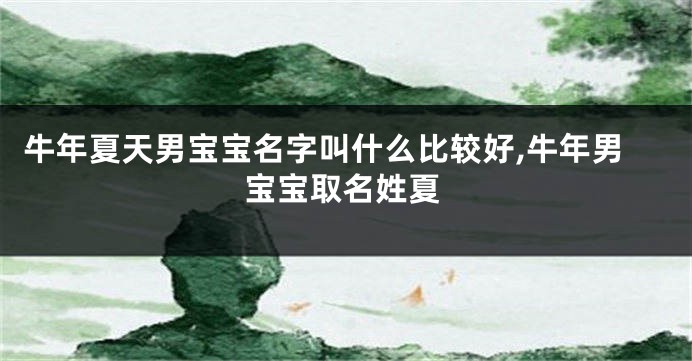 牛年夏天男宝宝名字叫什么比较好,牛年男宝宝取名姓夏