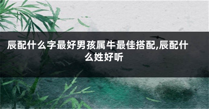 辰配什么字最好男孩属牛最佳搭配,辰配什么姓好听