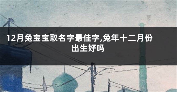 12月兔宝宝取名字最佳字,兔年十二月份出生好吗