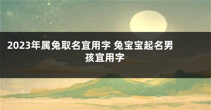 2023年属兔取名宜用字 兔宝宝起名男孩宜用字