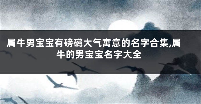 属牛男宝宝有磅礴大气寓意的名字合集,属牛的男宝宝名字大全