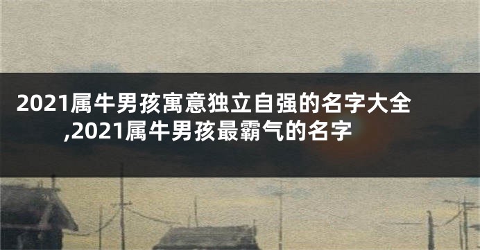 2021属牛男孩寓意独立自强的名字大全,2021属牛男孩最霸气的名字