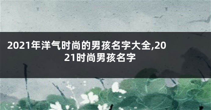 2021年洋气时尚的男孩名字大全,2021时尚男孩名字