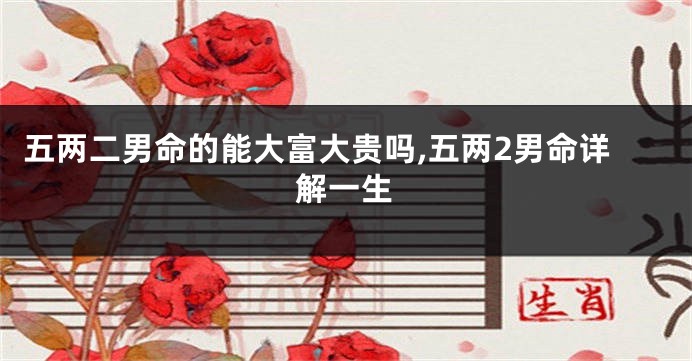五两二男命的能大富大贵吗,五两2男命详解一生