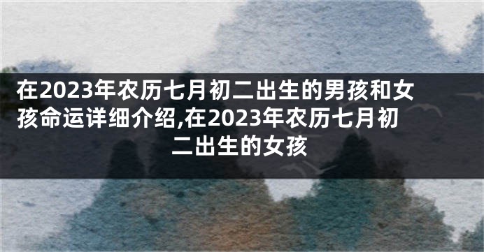 在2023年农历七月初二出生的男孩和女孩命运详细介绍,在2023年农历七月初二出生的女孩
