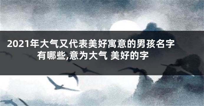 2021年大气又代表美好寓意的男孩名字有哪些,意为大气 美好的字