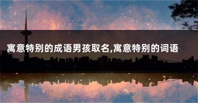 寓意特别的成语男孩取名,寓意特别的词语