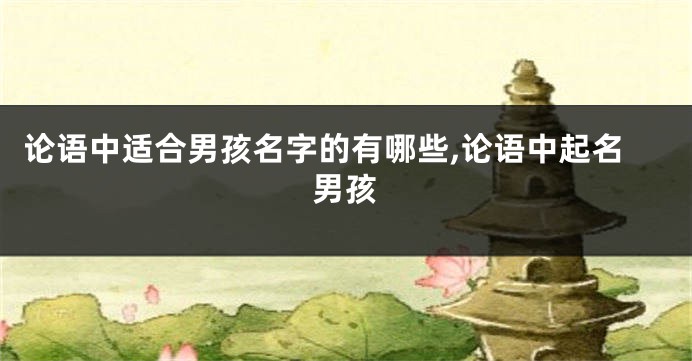 论语中适合男孩名字的有哪些,论语中起名男孩