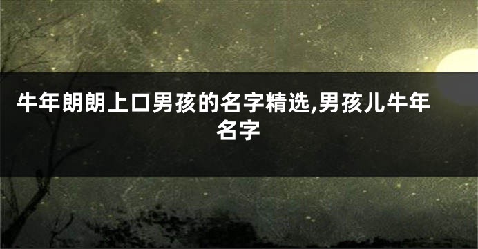 牛年朗朗上口男孩的名字精选,男孩儿牛年名字