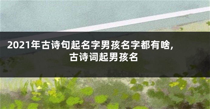 2021年古诗句起名字男孩名字都有啥,古诗词起男孩名