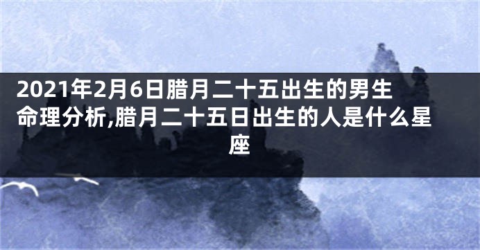 2021年2月6日腊月二十五出生的男生命理分析,腊月二十五日出生的人是什么星座