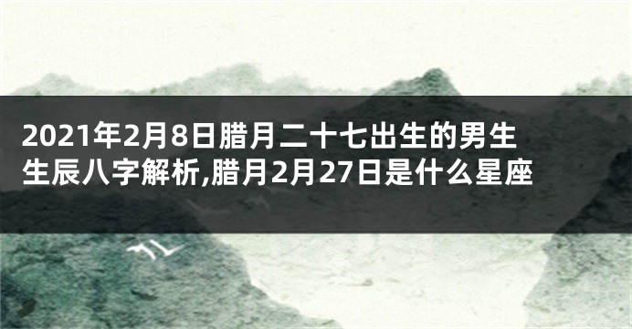 2021年2月8日腊月二十七出生的男生生辰八字解析,腊月2月27日是什么星座