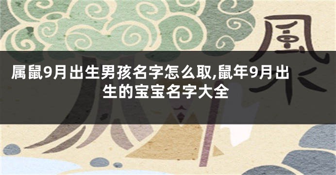 属鼠9月出生男孩名字怎么取,鼠年9月出生的宝宝名字大全