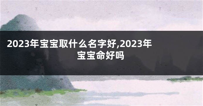 2023年宝宝取什么名字好,2023年宝宝命好吗