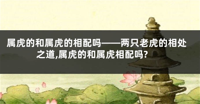 属虎的和属虎的相配吗——两只老虎的相处之道,属虎的和属虎相配吗?
