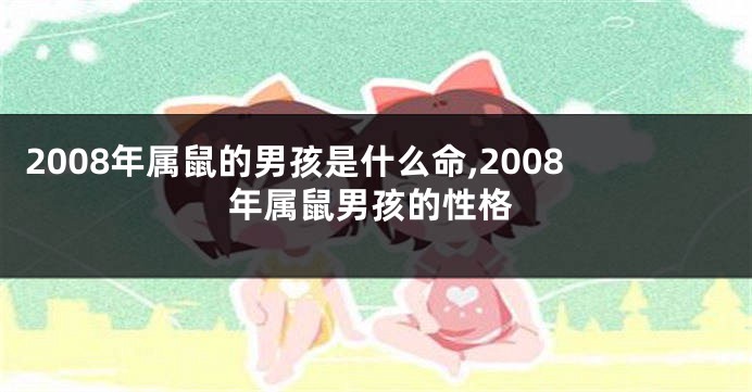 2008年属鼠的男孩是什么命,2008年属鼠男孩的性格