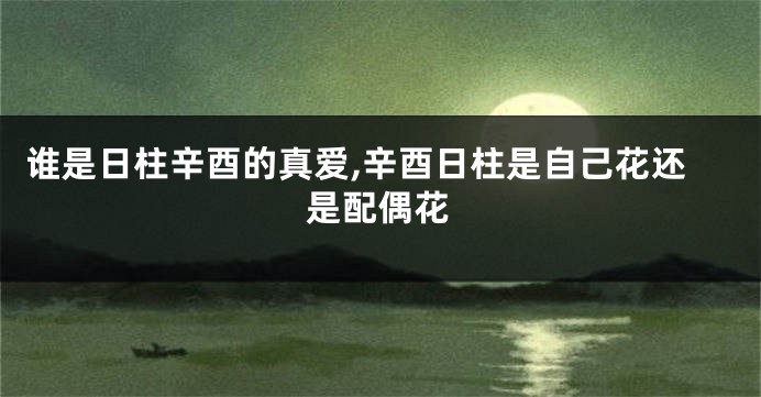 谁是日柱辛酉的真爱,辛酉日柱是自己花还是配偶花