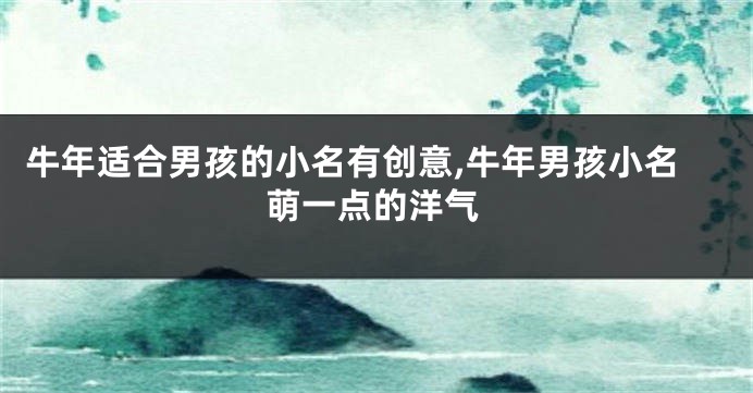 牛年适合男孩的小名有创意,牛年男孩小名萌一点的洋气