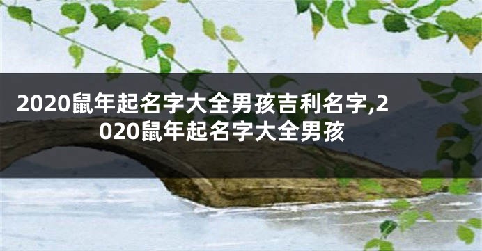 2020鼠年起名字大全男孩吉利名字,2020鼠年起名字大全男孩