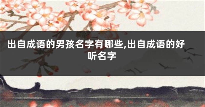 出自成语的男孩名字有哪些,出自成语的好听名字