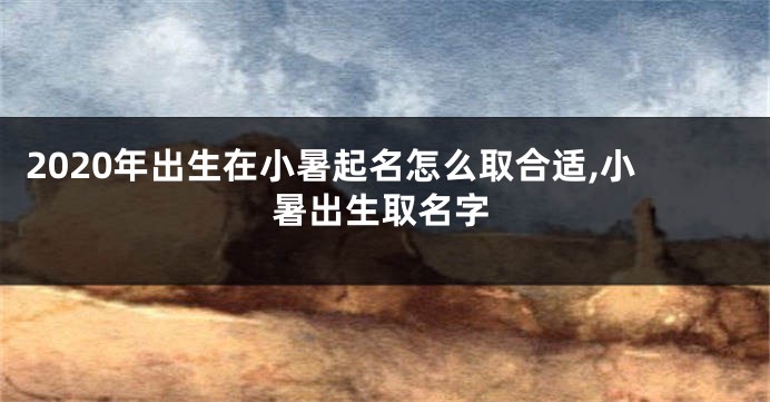 2020年出生在小暑起名怎么取合适,小暑出生取名字
