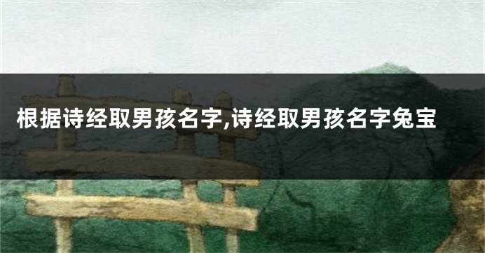 根据诗经取男孩名字,诗经取男孩名字兔宝