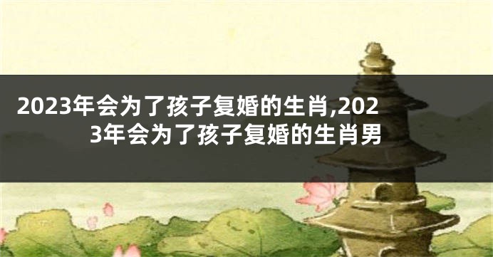 2023年会为了孩子复婚的生肖,2023年会为了孩子复婚的生肖男