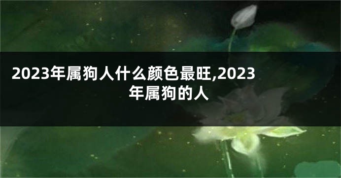 2023年属狗人什么颜色最旺,2023年属狗的人