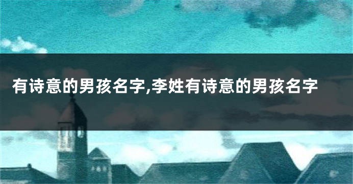有诗意的男孩名字,李姓有诗意的男孩名字