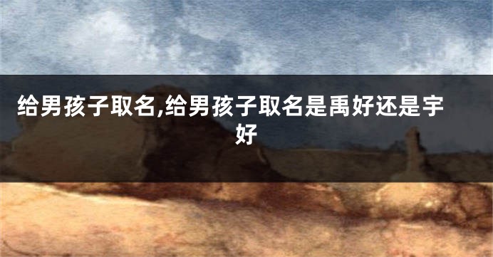 给男孩子取名,给男孩子取名是禹好还是宇好