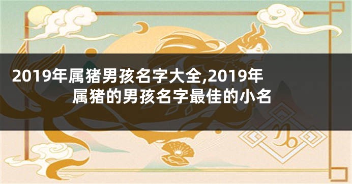 2019年属猪男孩名字大全,2019年属猪的男孩名字最佳的小名
