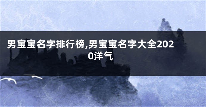 男宝宝名字排行榜,男宝宝名字大全2020洋气