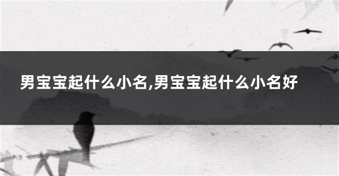 男宝宝起什么小名,男宝宝起什么小名好