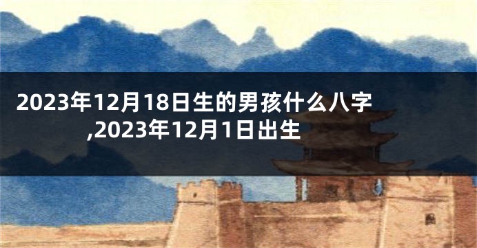 2023年12月18日生的男孩什么八字,2023年12月1日出生