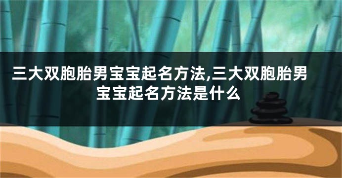 三大双胞胎男宝宝起名方法,三大双胞胎男宝宝起名方法是什么