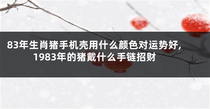 83年生肖猪手机壳用什么颜色对运势好,1983年的猪戴什么手链招财