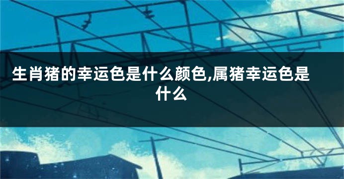 生肖猪的幸运色是什么颜色,属猪幸运色是什么