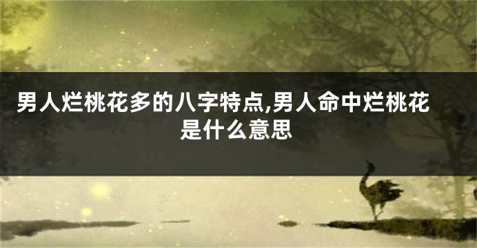 男人烂桃花多的八字特点,男人命中烂桃花是什么意思